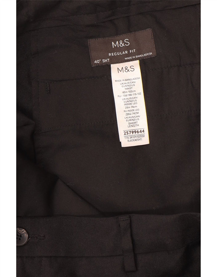 Calça chino masculina MARKS & SPENCER regular fit W40 L29 preta