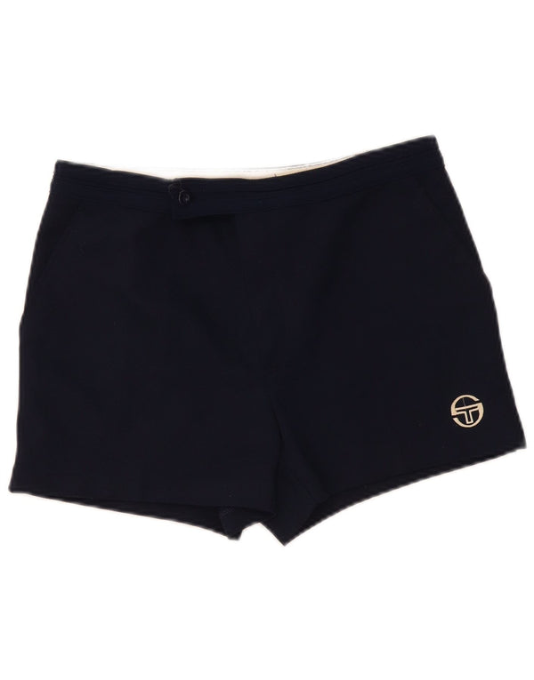 Shorts feminino casual Sergio Tacchini IT 50 XL W34 azul marinho poliéster