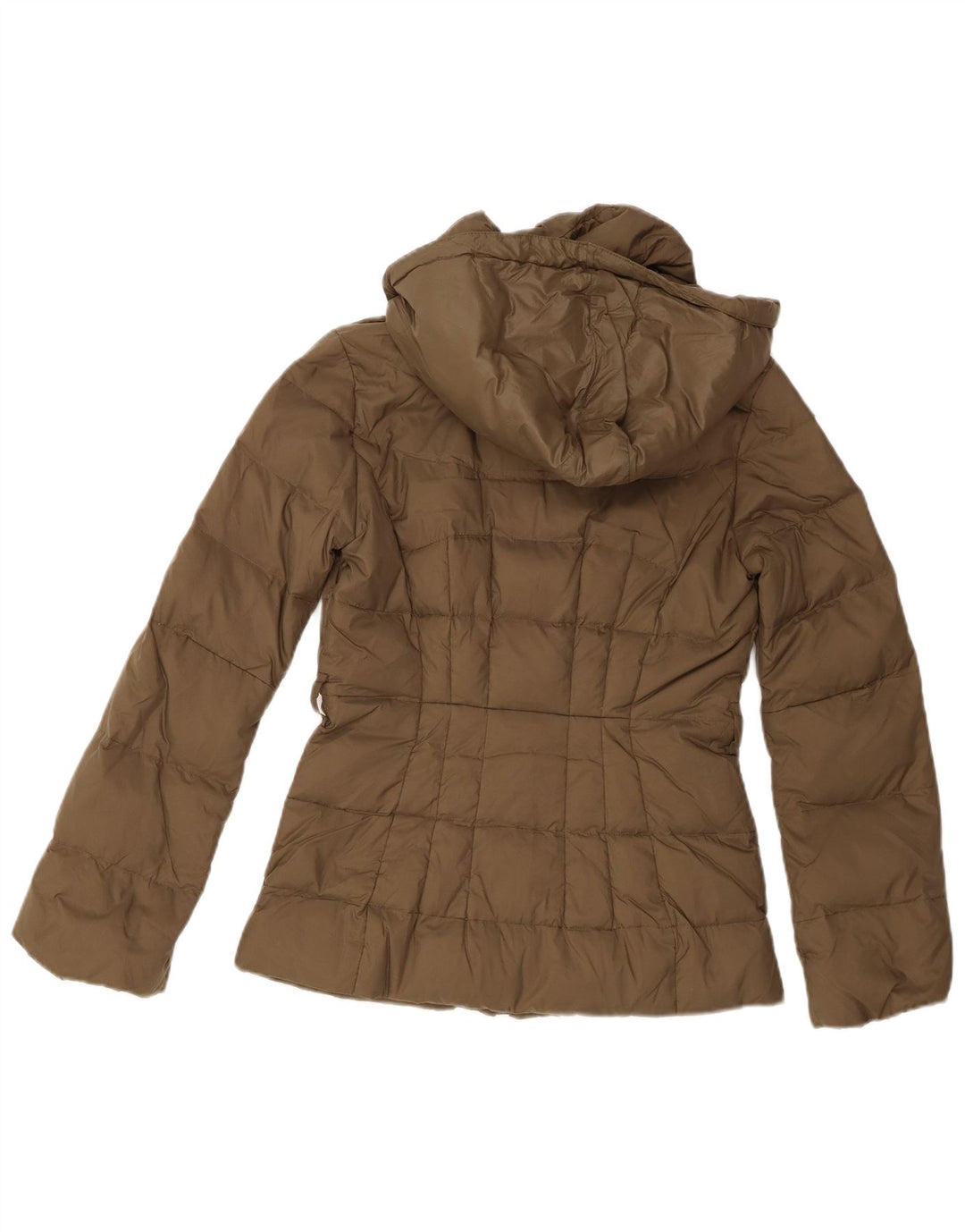 Jaqueta acolchoada com capuz feminina Benetton UK 2 2XS Caqui