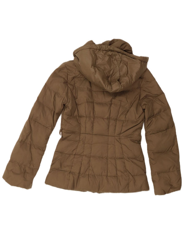 Jaqueta acolchoada com capuz feminina Benetton UK 2 2XS Caqui