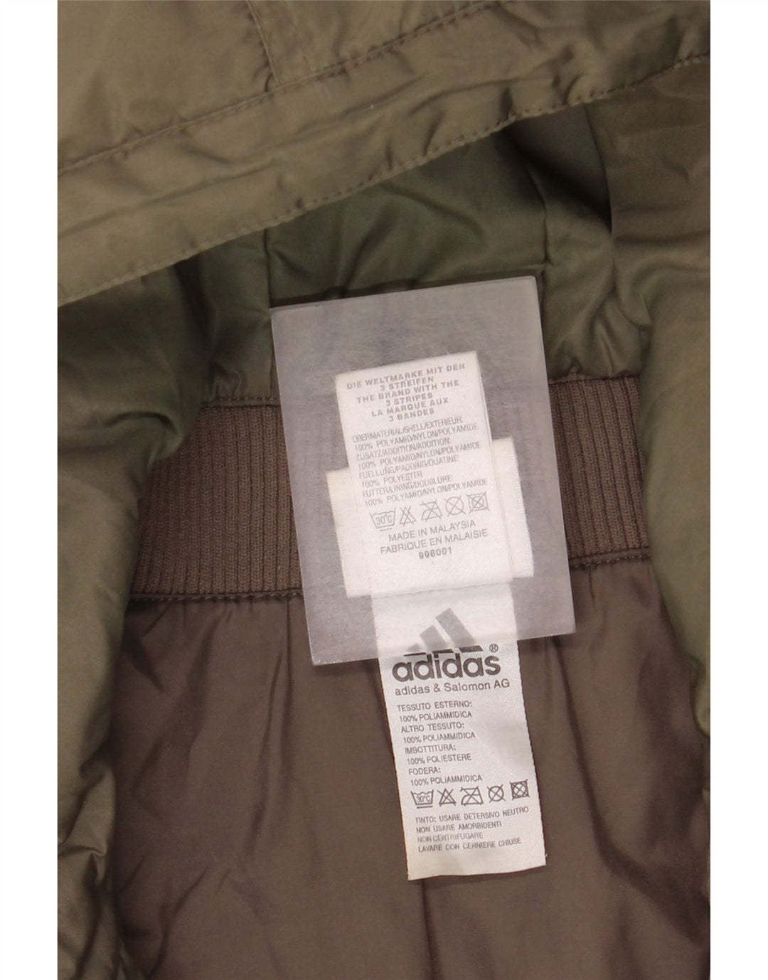 Jaqueta corta-vento com capuz Adidas meninos 15-16 anos cáqui poliamida