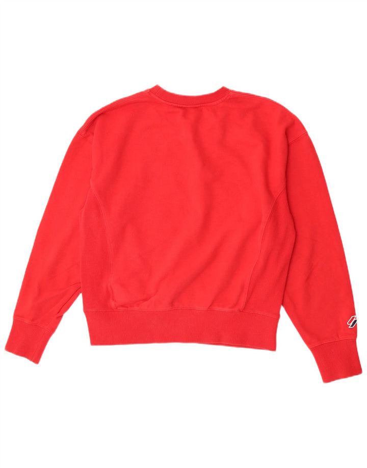 Suéter gráfico feminino Superdry UK 12 algodão vermelho médio