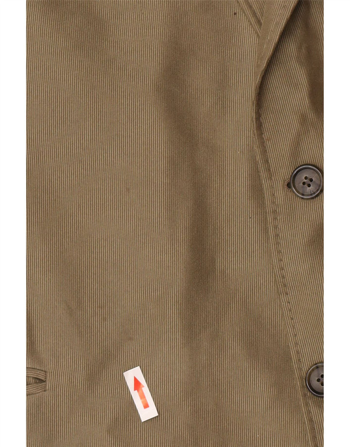 Jaqueta blazer masculina longa de 2 botões Marks & Spencer Reino Unido 48 2XL poliéster verde