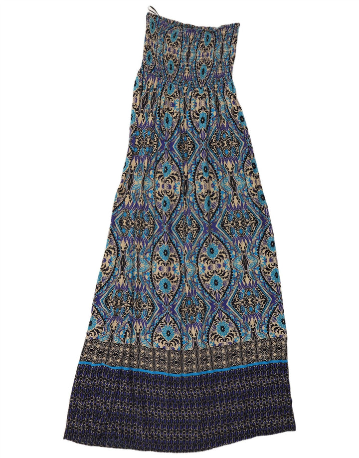 Vestido maxi feminino sem alças Monsoon Reino Unido 8 pequeno paisley multicolorido