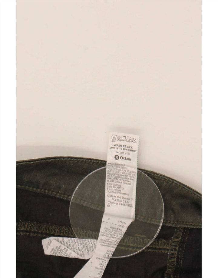 Calça jeans feminina Marks & Spencer UK 12 médio W30 L27 algodão cáqui