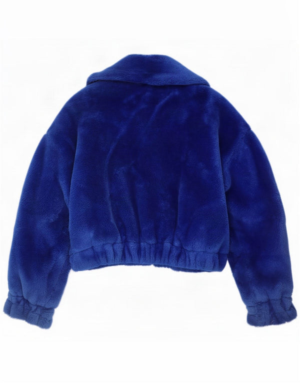 Jaqueta feminina vintage de pele sintética IT 48 XL Azul