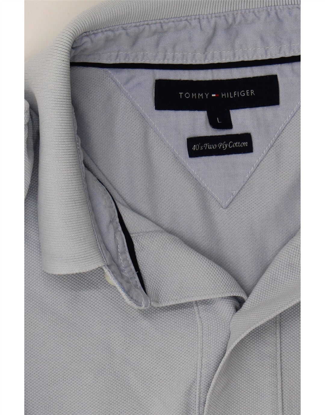 TOMMY HILFIGER Mens Polo Shirt Large Blue Cotton Vintage Tommy Hilfiger and Second-Hand Tommy Hilfiger from Messina Hembry 