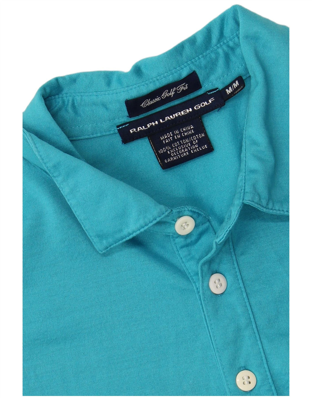 POLO RALPH LAUREN Camisa polo feminina de ajuste clássico Reino Unido 12 algodão azul médio
