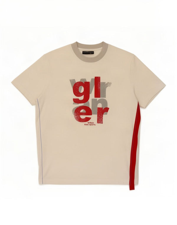 Camiseta feminina Wrangler com estampa gráfica UK 12 algodão colorblock branco médio