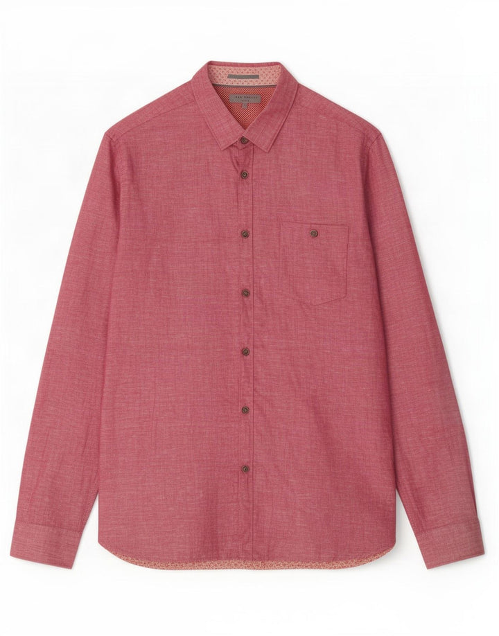 Camisa masculina Ted Baker tamanho 4 grande linho rosa