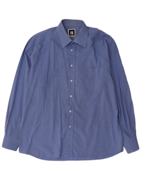 Camisa masculina Roccobarocco tamanho 42 16 1/2 grande algodão azul