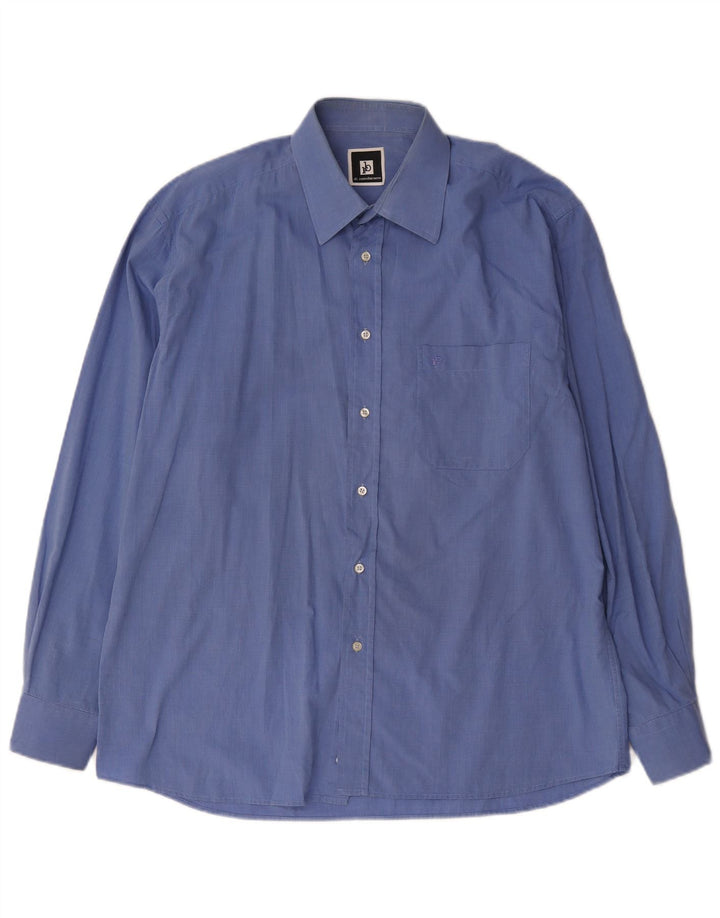 Camisa masculina Roccobarocco tamanho 42 16 1/2 grande algodão azul
