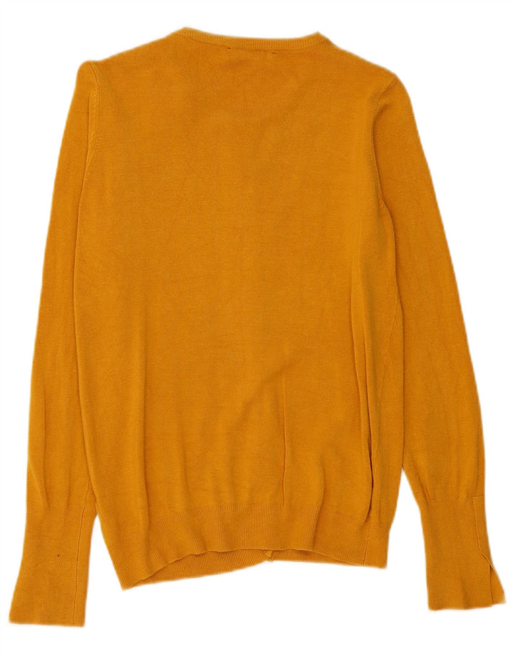 Suéter cardigã feminino Zara Reino Unido 12 viscose amarela média