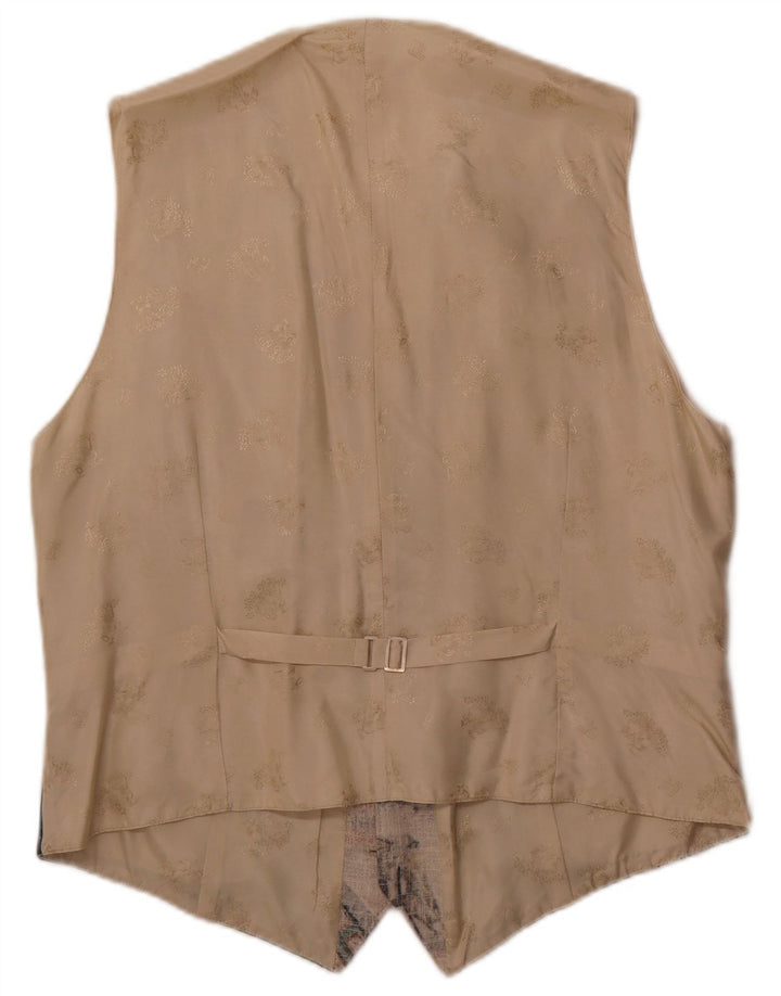 Colete gráfico masculino Julius Lang IT 54 XL bege patchwork viscose