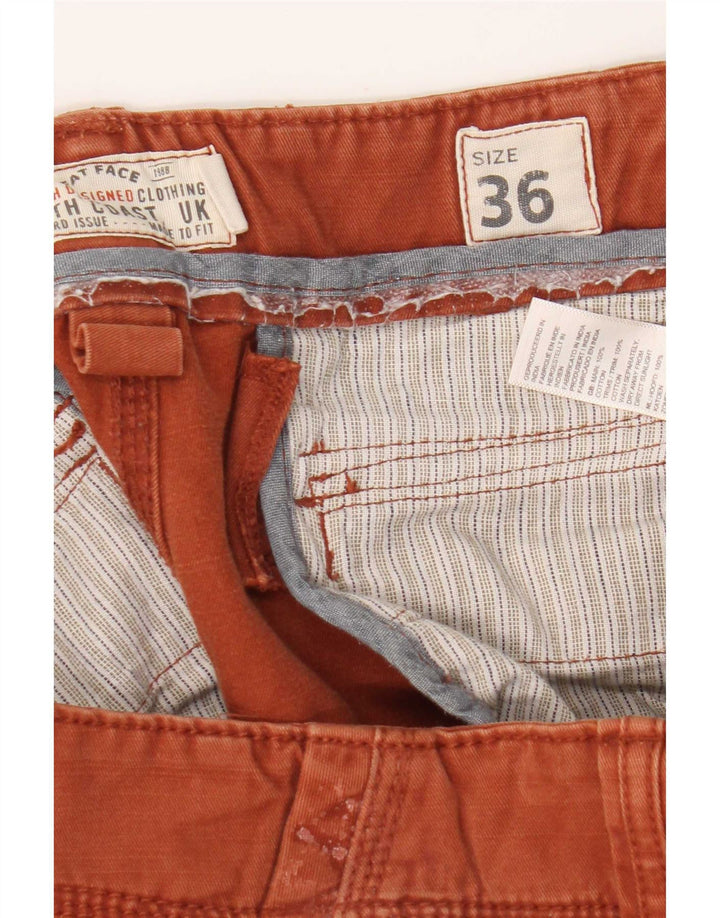 Shorts cargo masculino Fat Face W36 grande algodão laranja