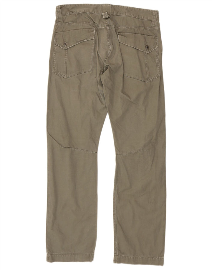 Calça feminina casual reta REPLAY W33 L32 algodão cáqui