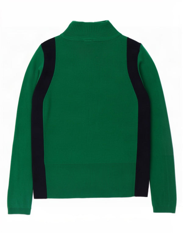 Suéter feminino Marks & Spencer com gola tartaruga Reino Unido 10 pequeno verde