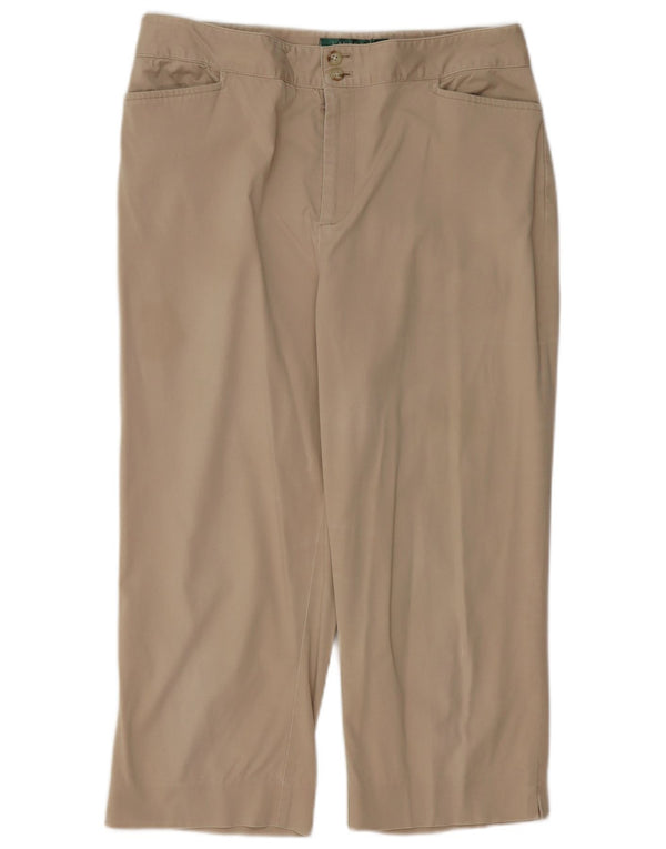 Ralph Lauren Womens Straight Capri Trousers US 12 Large W32 L21 Beige