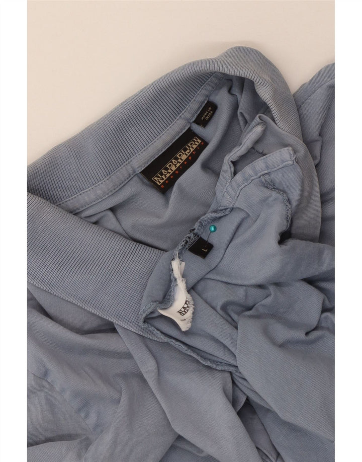 Camisa pólo geográfica masculina NAPAPIJRI grande azul