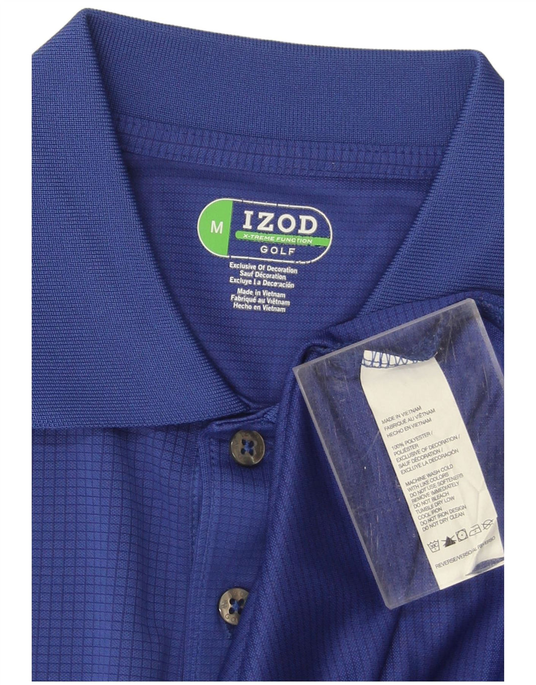 Camisa polo masculina Izod poliéster azul médio