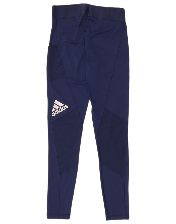 Leggings Adidas Femininas UK 8/10 Pequenas Azul Marinho