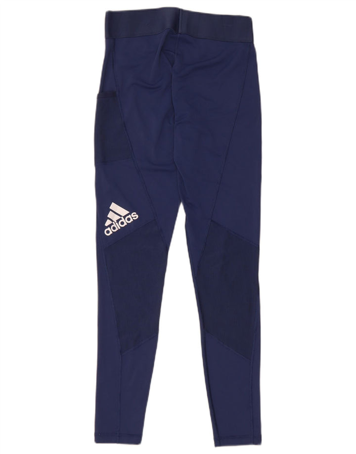 Leggings Adidas Femininas UK 8/10 Pequenas Azul Marinho
