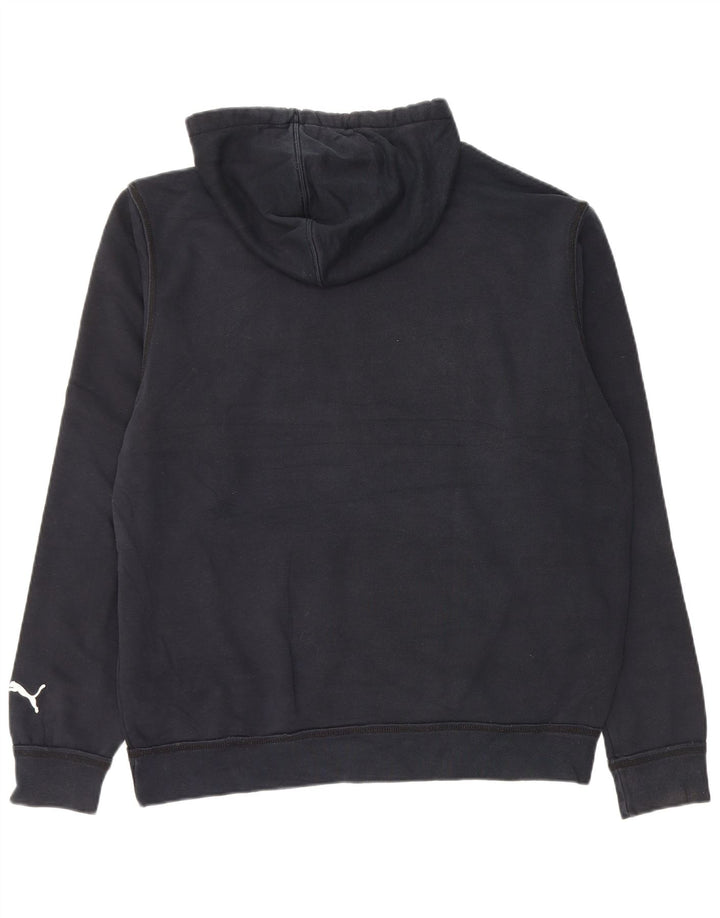 Suéter com capuz gráfico masculino Puma grande azul marinho