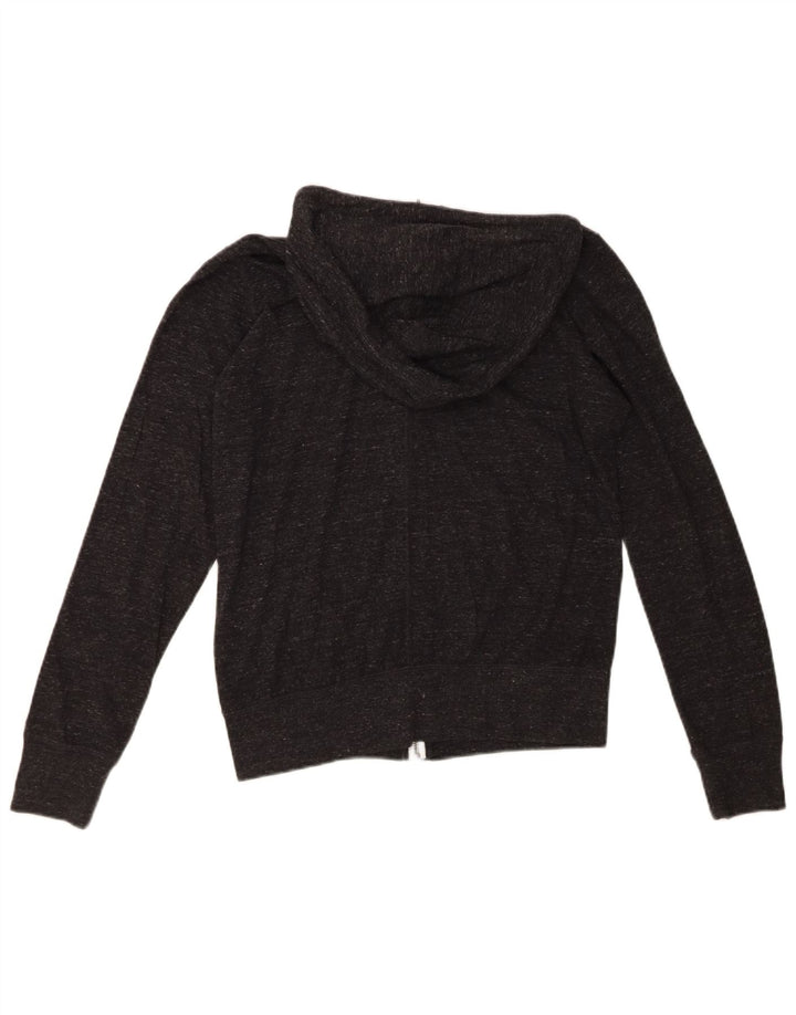 Suéter feminino Nike com capuz e zíper UK 16 grande algodão manchado cinza