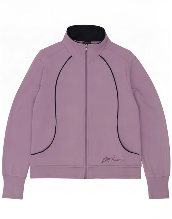 Champion Womens Tracksuit Top Jacket UK 14 Médio Roxo