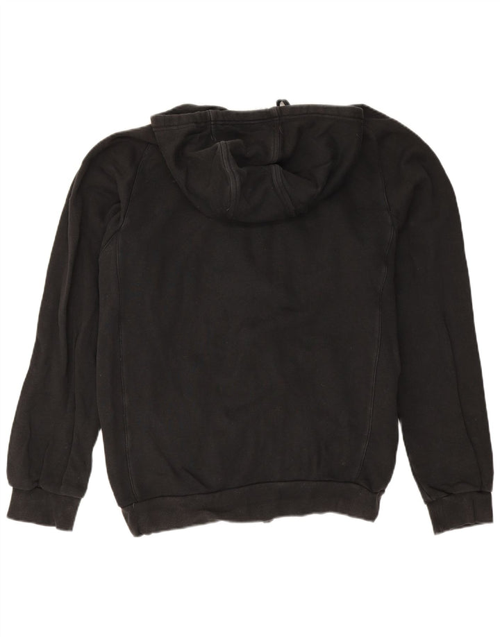 Suéter Adidas masculino com capuz e zíper gráfico médio preto algodão