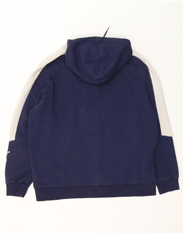 Puma masculino moletom com capuz XL azul marinho algodão colorblock