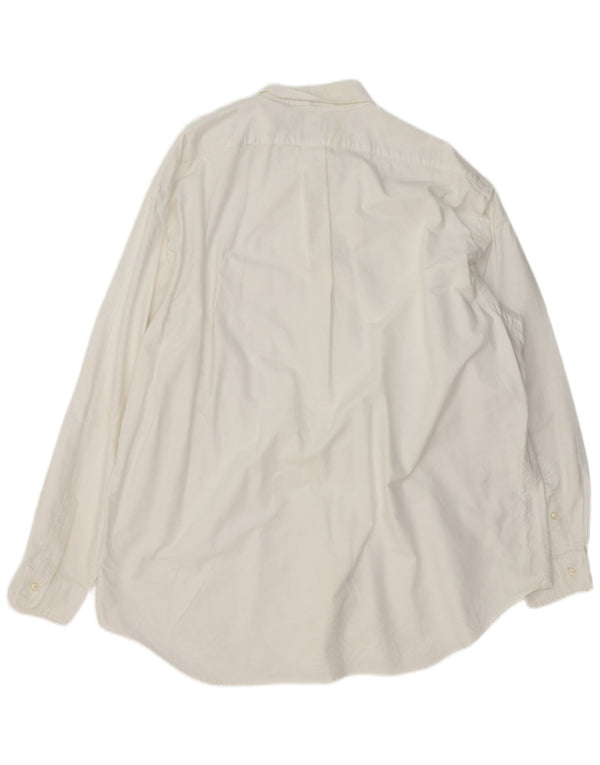Ralph Lauren Camisa masculina grande e alta XL algodão branco