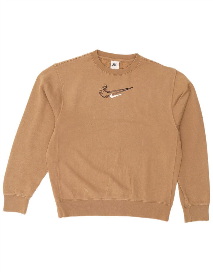 Nike Mens Graphic Moletom Jumper Pequeno Bege