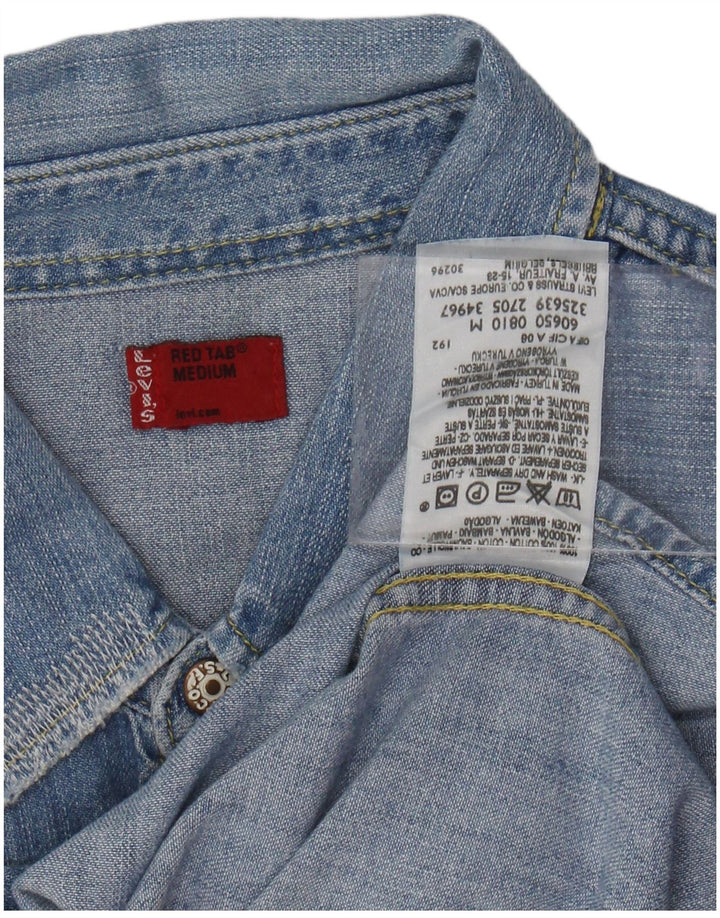 Camisa jeans masculina LEVI'S de algodão azul médio