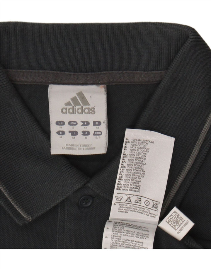 Camisa polo masculina ADIDAS algodão cinza médio