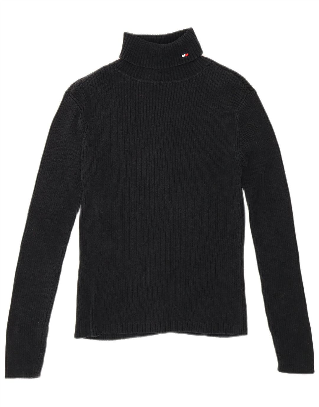 Suéter feminino TOMMY HILFIGER com gola redonda Reino Unido 8 pequeno algodão preto