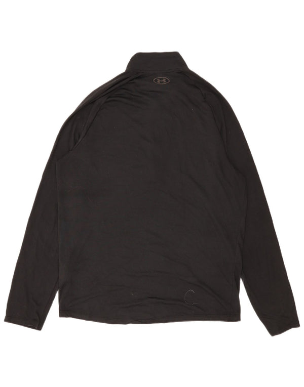Under Armour Mens Zip Neck Top Manga Longa XL Preto Poliéster