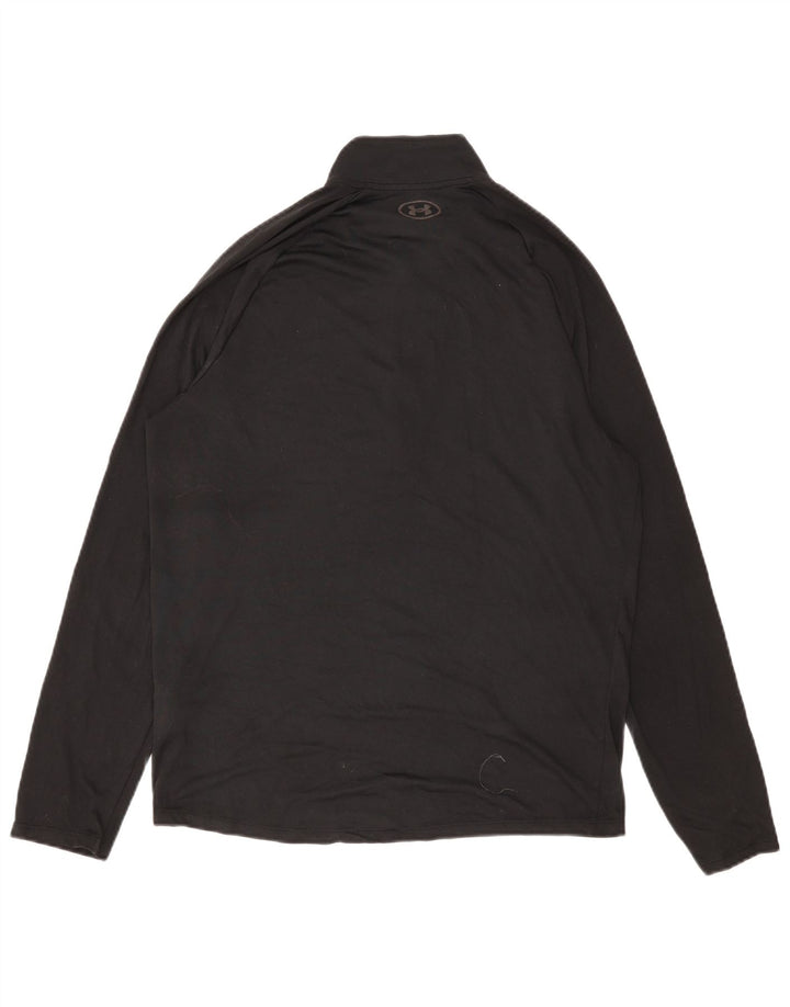 Under Armour Mens Zip Neck Top Manga Longa XL Preto Poliéster