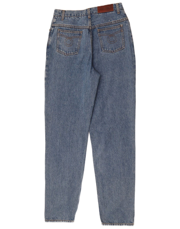 Laura Ashley Calça jeans feminina cintura alta cônica Reino Unido 12 médio W28 L32 azul