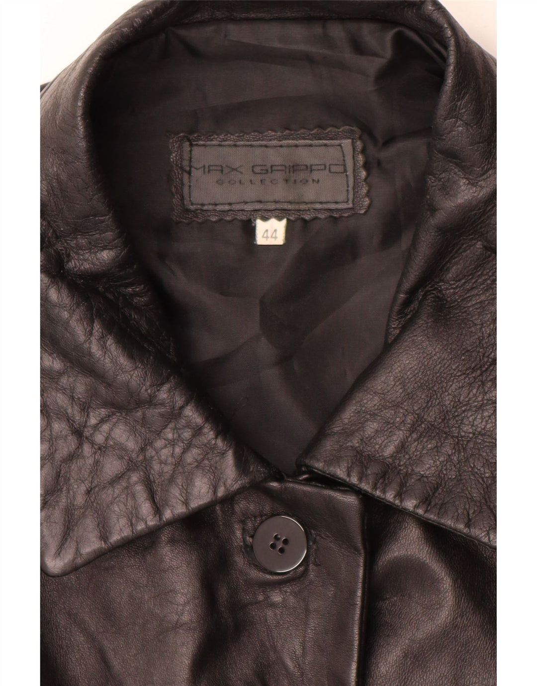 Jaqueta de couro feminina Max Grippo EU 44 XL couro preto