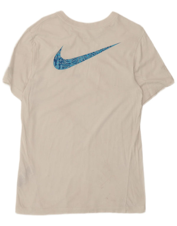 Camiseta Nike masculina gráfica top pequeno algodão branco