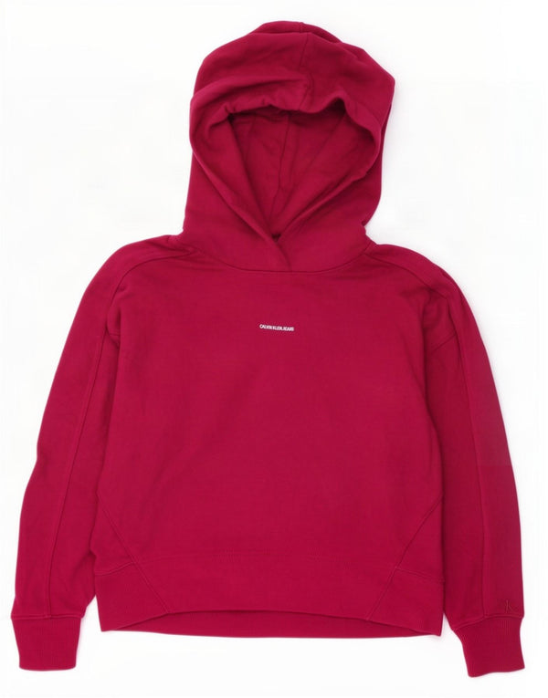 Calvin Klein Jeans Mulher Oversized Hoodie Jumper UK 6 XS Algodão Rosa