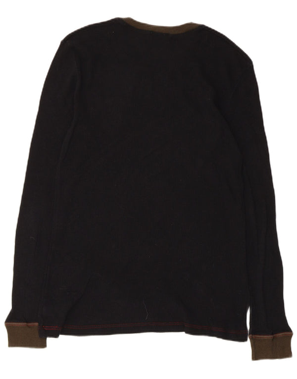 Dolce & Gabbana Top masculino manga comprida XS preto colorblock algodão