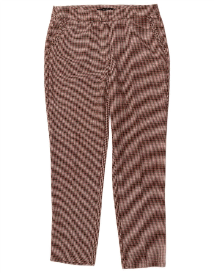 ZARA Calça Chino Feminina Slim Grande W32 L27 Marrom Houndstooth