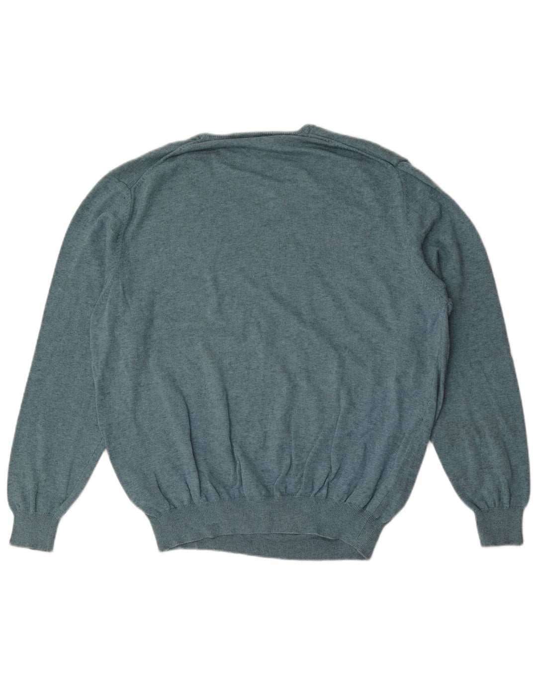Suéter masculino Massimo Dutti com decote em V grande algodão azul