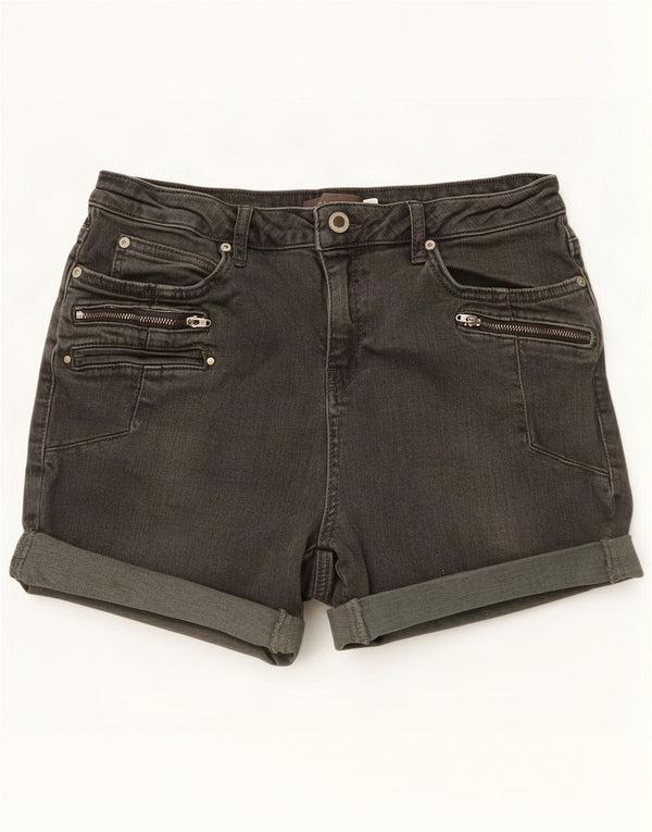 Shorts jeans feminino MINT VELVET UK 14 médio W30 algodão cinza