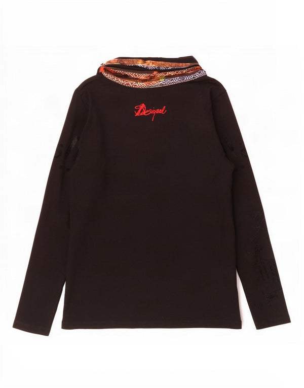 Blusa Feminina Desigual Top UK 14 Grande Preto Floral