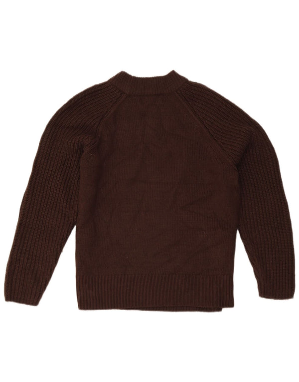 Suéter feminino Marks & Spencer com gola tartaruga Reino Unido 10 pequeno acrílico marrom