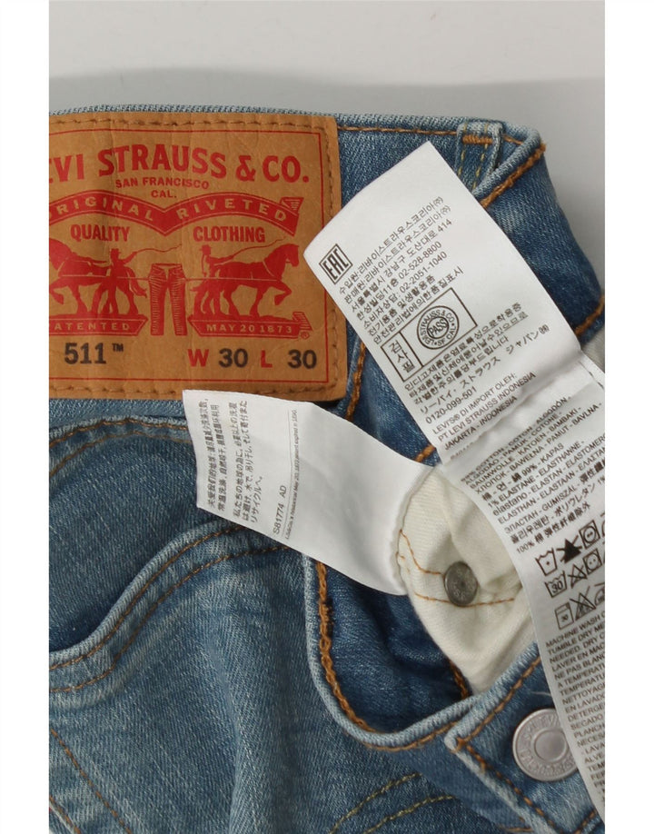 Levi's Masculino 511 Slim Jeans W30 L26 Azul Algodão