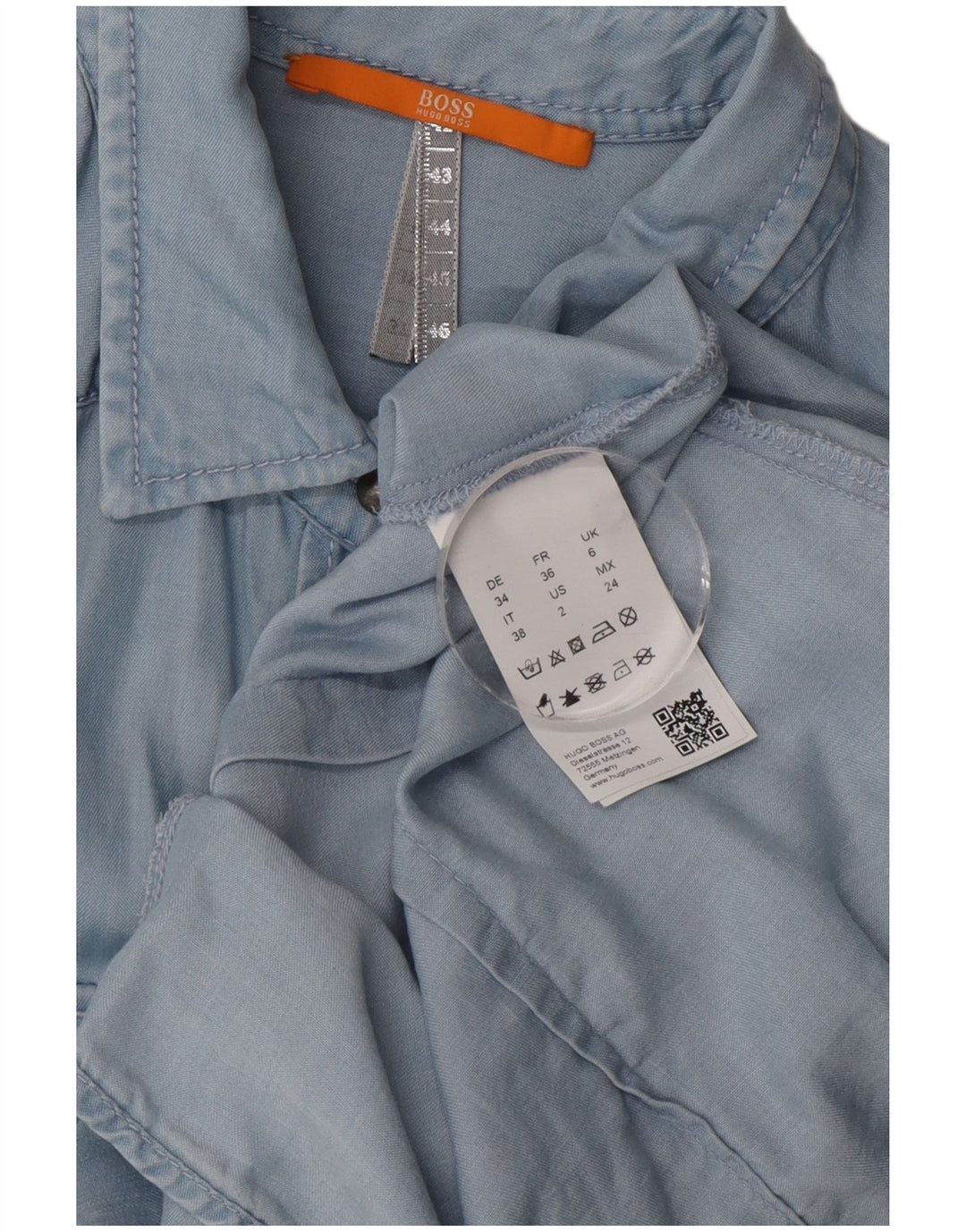 Hugo Boss Camisa Oversized Feminina Reino Unido 6 XS Azul Lyocell